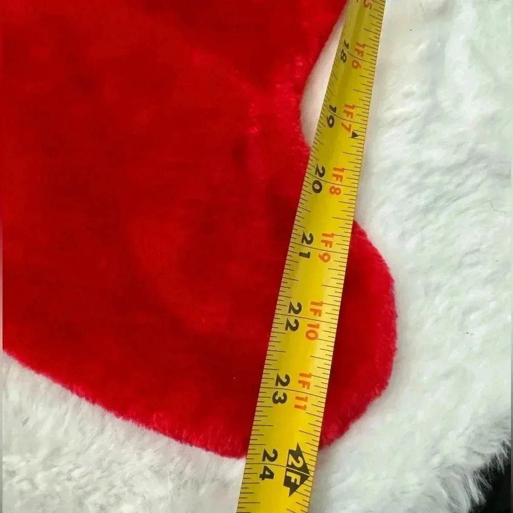 Vintage Christmas Stocking Teddy Bear Santa Hat Reindeer 80’s 90’s Cute Gift - Picture 9 of 11